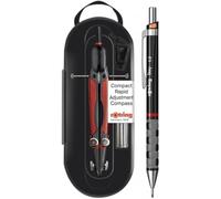 rOtring Boussole compacte à réglage rapide 360 mm | Comprend un porte-mine de 1 mm | Corps noir | Outil de dessin et de dessin de précision | Modèle S0676580