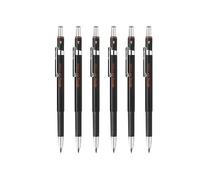 rOtring Lot de 6 porte-mines rechargeables 300 | 2,0 mm avec taille-crayon sous le capuchon | Noir