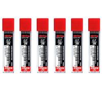 rOtring Lot de 6 tubes de mines en polymère 2B ultra résistant pour porte-mines - 0,7 mm - 144 mines au total