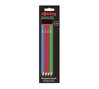 rOtring Lot de 8 crayons HB Blister : 2 x bleu, 4 x rouge, 2 x vert