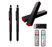 rOtring Lot de 800 porte-mines - 0,5 mm et 0,7 mm - Stylets hybrides - Twist-to-Retract | Corps en métal noir | Comprend mines HB Tikky et gomme B20 | Outil de dessin de précision et écran tactile