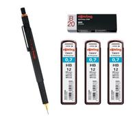 rOtring Porte-mine 800 0,7 mm 1904446 - Noir | 3 recharges de mine Tikky HB - 0,7 mm | Gomme B20