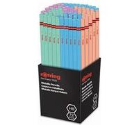 rOtring Présentoir de 72 Crayons en bois Métallique HB:Jaune x 18 - Rose x 18 - Vert x 18 - Bleu x 18 Assortiment G