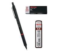 rOtring Rapid Pro Lot de mines Tikky Hi-Polymer 0,5 mm HB et gomme B20 Noir