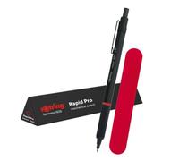 rOtring Rapid Pro - Porte-mine HB 2,0 mm | Corps entièrement en métal noir mat avec étui en velours