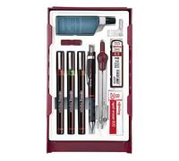 rOtring Isograph Set – 3 stylos 0,10/0,30/0,50, porte‑mine 0,5 mm, compas – 10 pièces