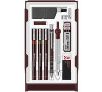 rOtring Isograph Set – 3 stylos 0,10/0,30/0,50, porte‑mine 0,5 mm, compas – 10 pièces