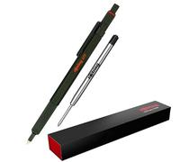 rOtring Stylo à bille 600 | Pointe moyenne | Encre noire | Corps vert | Rechargeable + recharge de stylo supplémentaire BLK