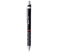 rOtring Stylo bille rétractable Tikky – Pointe moyenne, grip – Corps noir, encre bleue