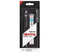 rOtring Tikky 1 Porte-mine Noir 0,5mm, 1 étui de 12 mines 0,5mm HB, 1 gomme - Blister Noir G