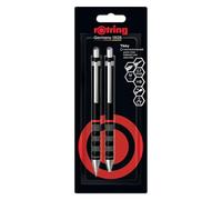 Rotring Tikky ensemble porte-mine et stylo bille | HB 0,7 mm | Encre bleue | Pointe moyenne (1,0 mm) | Corps noir
