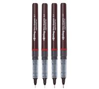 Rotring Tikky Graphic Stylo fin avec quatre épaisseurs différentes, encre noire, lot de 4