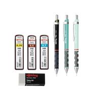 rOtring Tikky Lot de 40 porte-mines pastel HB 0,34 mm, 0,5 mm, 0,7 mm, gomme et recharges