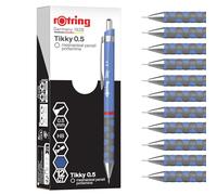rOtring Tikky Portemine | Mine HB0,5 mm | Corps Iris (bleu) | Léger avec prise caoutchoutée | 12 pièces