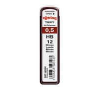 Rotring Tikky - Recharge de mines pour porte-mines 0,5 mm HB, étui de 12