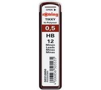 rOtring Tikky Recharge mines pour porte-mines, 0,5mm - HB, étui de 12 mines G