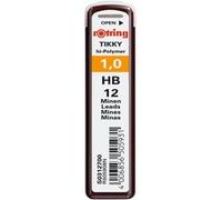 rOtring Mines pour porte-mines Tikky Hi-Polymer 1,0 mm HB – étui de 12 mines