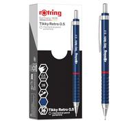 rOtring Tikky rétro Crayons mécaniques | 2B 0,5 mm | Corps bleu | avec grip ondulé confortable | 12 unités