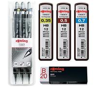 Rotring Tikky Set de porte-mines, 3er Komplettset mit Minen und Radierer, 1