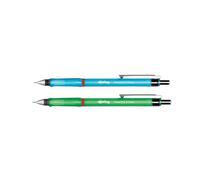 rOtring Visuclick Lot de 2 Crayons Mécaniques (Bleu, Vert) - 0.7mm 2B Crayons Automatiques Rechargeables pour Dessin, Écriture, Ecole et Bureau