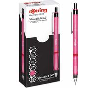 Rotring Visuclick Portemine, 0,7 Mm, Mine 2b, Corps Rose Vif, Orange Vif Et Bleu Vif, Boîte De 3