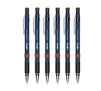 rOtring Visumax Lot de 6 Porte-mines 0,7 mm Rechargeables Gomme Twist Out Grip Caoutchouc Corps Bleu Foncé