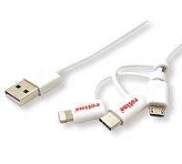Rotronic 'Roline 11.02.8329 Câble USB 2.0 de Charge/synchronisation Type A - Type C//USB usb-v3-a, 8 Broches Blanc 1 m