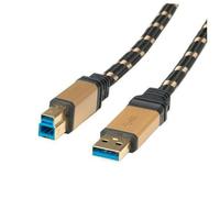 Rotronic Roline Câble USB 3.0 type A vers USB type B Doré 0,8m