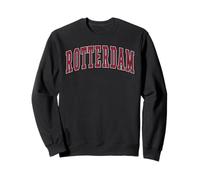 Rotterdam New York Souvenir College Texte Rouge Sweatshirt