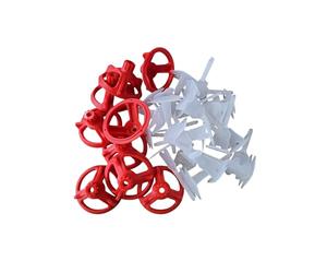 Rotthues Système de nivellement - Kit basique - 400 pattes filetées - 100 hottes pivotantes - Largeur de joint : 2 mm - Pour épaisseur de carrelage de 3 à 25 mm