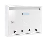 Rottner 4748 Imola Boîte aux lettres à ouverture frontale avec plaque d'identification Blanc