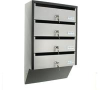 Module de boîte aux Lettres pour Appartement 4 argenté/Noir Depot 4 Rottner