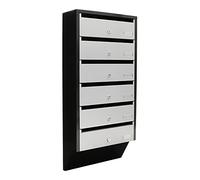 Rottner Depot Lot de 6 boîtes aux lettres Argenté et noir 2 clés par compartiment Porte-badge avec matériel de fixation 824 x 385 x 140 cm