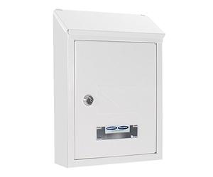 Rottner Udine Steel Post Box - White, 300x215x70 mm