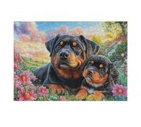 Rottweiler 300 Pieces Casse-tête Amateur d'art en Carton Haute Qualité Difficile Niveau Expert Décoration Murale Cadeau Fête des Mères Haute Qualité 300 PCS/40x28cm