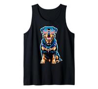 Rottweiler 4 Juillet Chien Drapeau américain USA Lunettes Débardeur