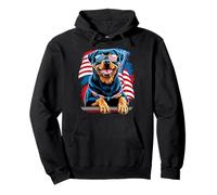 Rottweiler 4 Juillet Chien Drapeau américain USA Lunettes Sweat à Capuche