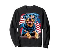 Rottweiler 4 Juillet Chien Drapeau américain USA Lunettes Sweatshirt