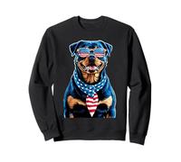 Rottweiler 4 Juillet Chien Drapeau américain USA Lunettes Sweatshirt