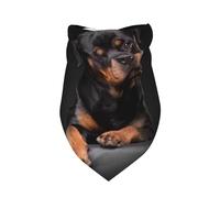 Rottweiler affectueux, confiant et fidèle,Bavoir écharpe Triangulaire à Capuche réglable pour Animaux de Compagnie, Capuche Lavable adaptée aux Chiens et Chats de Petite, Moyenne et Grande Taille