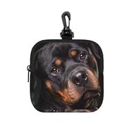 Rottweiler - Affectueux, confiant et Loyal,Pochette de Rangement carrée à Fermeture éclair, Porte-Monnaie en néoprène, Petit Portefeuille, Pochette à Monnaie, Porte-Monnaie