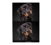 Rottweiler - Affectueux, confiant et Loyal, Puzzles de 1000 pièces en Bois, Jeu Familial, décoration Murale pour Adultes et Adolescents