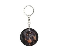 Rottweiler - Aimer, confiant et fidèle, Porte-clés rond en métal, Porte-clés en métal Porte-clés Porte-anneau Organisateur 1 pièce