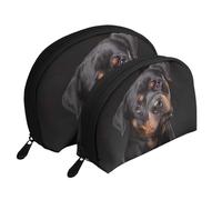 Rottweiler - Aimer, confiant et fidèle, Trousse de Maquillage Coquille Femme Petit Porte-Monnaie Trousse de Toilette Trousse à cosmétiques 2 pièces