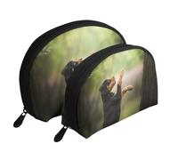 Rottweiler Animaux Chiot Chiens Bokeh, Trousse de Maquillage Coquille Femme Petit Porte-Monnaie Trousse de Toilette Trousse à cosmétiques 2 pièces