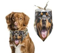 Rottweiler Bandana réglable en forme de tête de chien avec motif tête de langue pour animaux de compagnie, accessoire de costume mignon pour chiot et chat de petite et moyenne taille