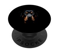 Rottweiler Chien Rottie Face Noir PopSockets PopGrip Adhésif