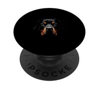 Rottweiler Chien Rottie Face Noir PopSockets PopGrip Adhésif