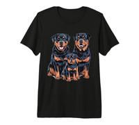 Rottweiler - Dessin Artistique de Famille de Chiots T-Shirt Haut de Gamme