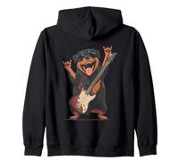 Rottweiler Dog Rockstar Guitare électrique Solo Metal Graphic Sweat à Capuche